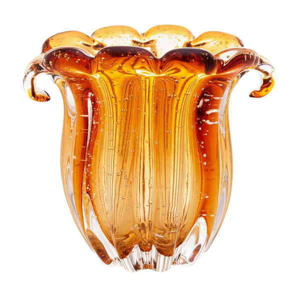 Vaso de Vidro Italy Murano Ambar 17x14x16,5cm