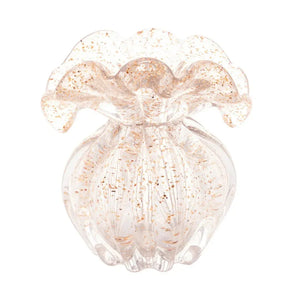 Vaso de Vidro Italy Murano Dourado 13,5x11x14cm