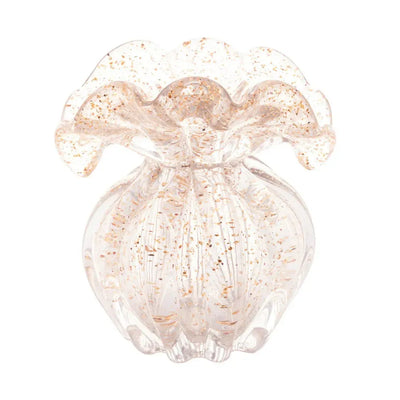 Vaso de Vidro Italy Murano Dourado 13,5x11x14cm