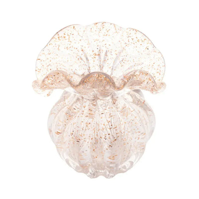 Vaso de Vidro Italy Murano Dourado 13,5x11x14cm