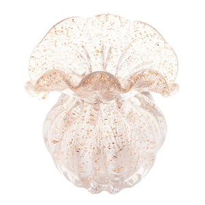 Vaso de Vidro Italy Murano Dourado 15x13x16cm