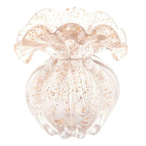 Vaso de Vidro Italy Murano Dourado 15x13x16cm