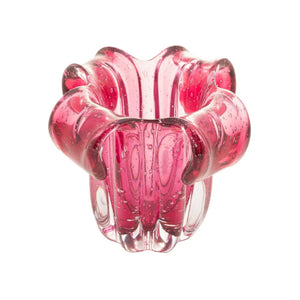 Vaso de Vidro Italy Murano Rosa 15x16cm