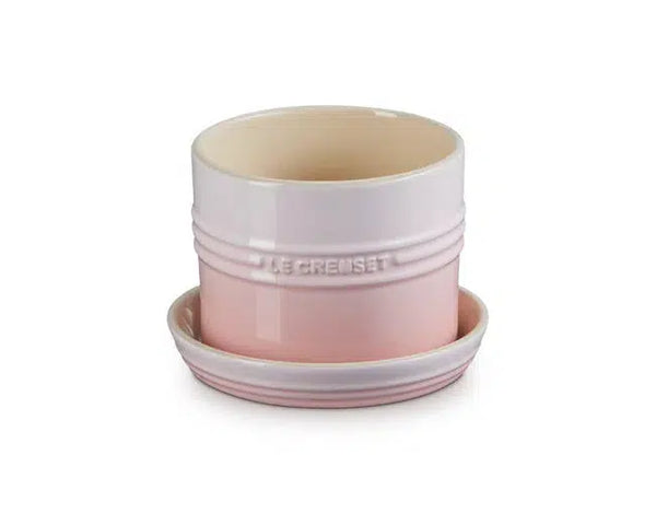 Vaso para Ervas com Bandeja Cerâmica Shell Pink 14cm Le Creuset