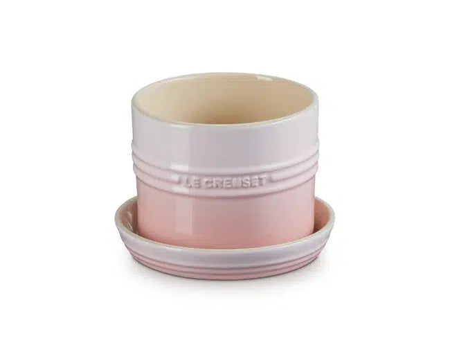 Vaso para Ervas com Bandeja Cerâmica Shell Pink 14cm Le Creuset