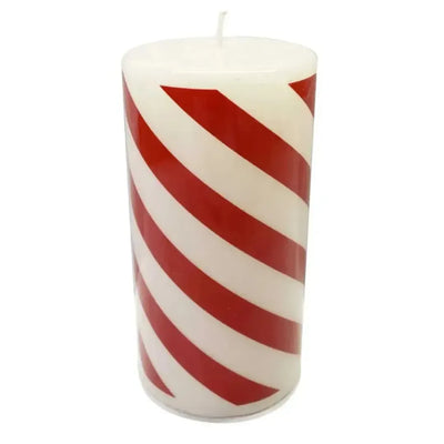 Vela Decorativa Natal Parafina Vermelha / Branca 7,3x7,3x14,3cm