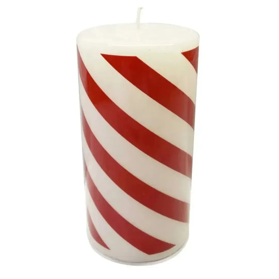 Vela Decorativa Natal Parafina Vermelha / Branca 7,3x7,3x14,3cm