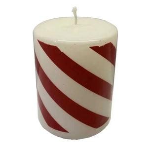 Vela Decorativa Natal Parafina Vermelha / Branca 7,3x7,3x9,4cm