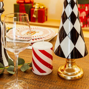 Vela Decorativa Natal Parafina Vermelha / Branca 7,3x7,3x9,4cm