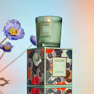 Vela Voluspa Copo Vidro Clássico Edição 25° Aniversário French Cade Lavender 60 Horas