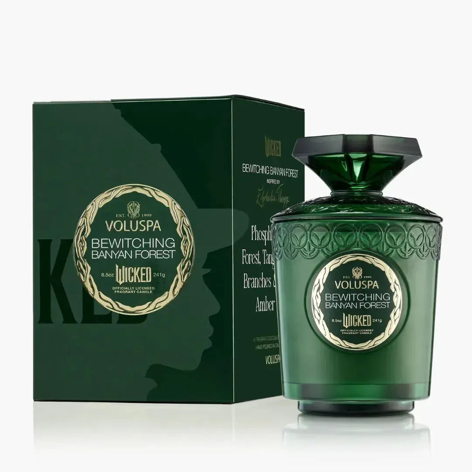 Vela Voluspa Copo de Vidro Bewitching Banyan Forest 60 Horas