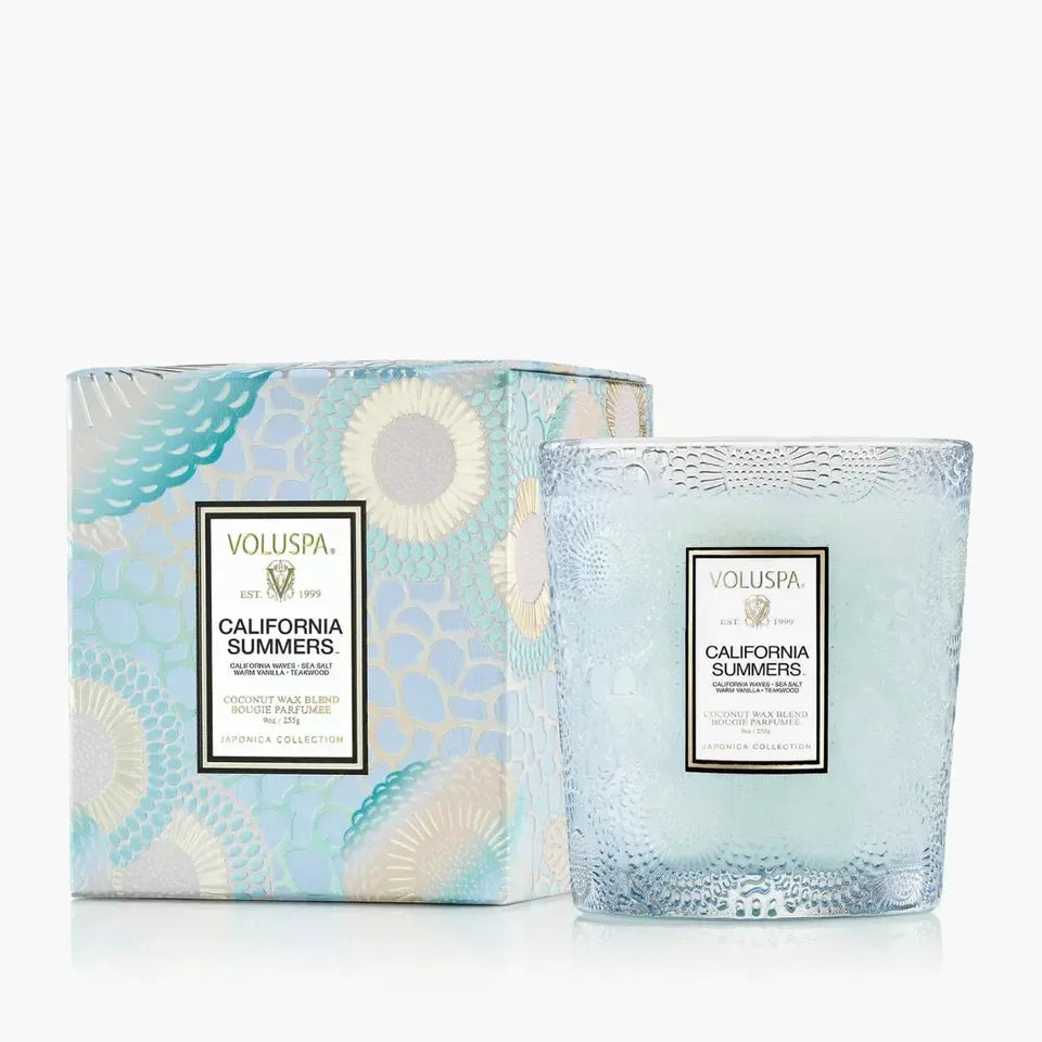 Vela Voluspa Copo de Vidro Clássico California Summers 60 Horas