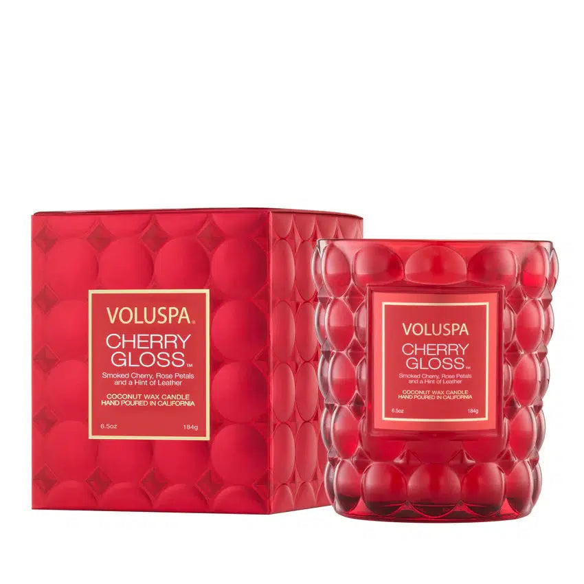 Vela Voluspa Copo de Vidro Clássico Cherry Gloss 40 Horas