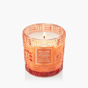 Vela Voluspa Copo de Vidro Clássico Spiced Pumpkin Latte 60 Horas