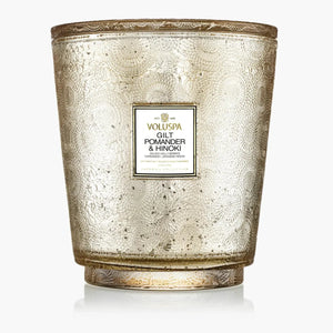 Vela Voluspa Pote de Vidro 5 Pavios Gilt Pomander e Hinoki 250 Horas