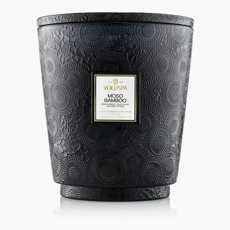 Vela Voluspa Pote de Vidro 5 Pavios Moso Bamboo 250 Horas