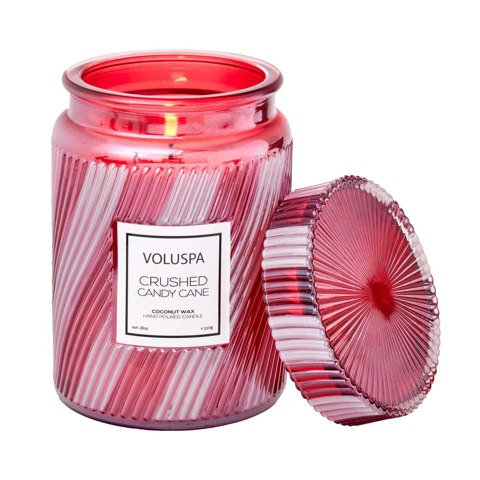 Vela Voluspa Pote de Vidro Grande Crushed Candy Cane 100 Horas