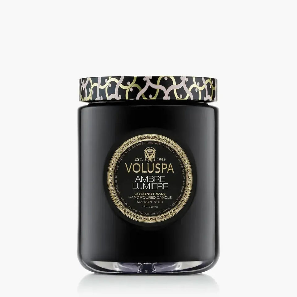 Vela Voluspa Pote de Vidro Grande Maison Ambre Lumiere 100 Horas