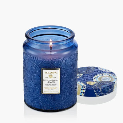 Vela Voluspa Pote de Vidro Grande Mediterranean Lemon 100 Horas