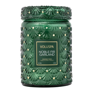 Vela Voluspa Pote de Vidro Grande Noble Fir Garland 100 Horas