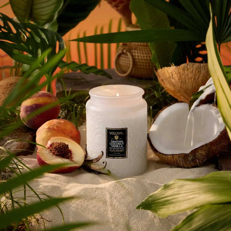 Vela Voluspa Pote de Vidro Grande Tahitian Coconut Vanilla 100 Horas