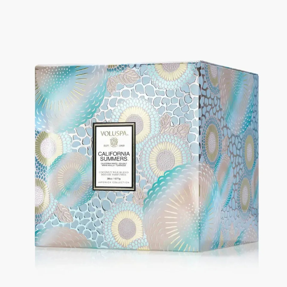 Vela Voluspa Vaso Pedestal 3 Pavios California Summers 80 Horas