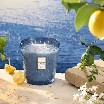 Vela Voluspa Vaso Pedestal 3 Pavios Mediterranean Lemon 80 Horas