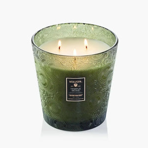 Vela Voluspa Vaso Pedestal 3 Pavios Temple Moss 80 Horas