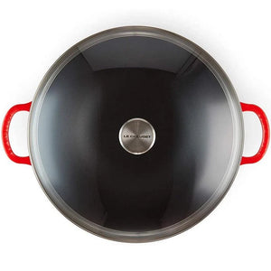 Wok Com Tampa de Vidro Signature Vermelho 32cm Le Creuset