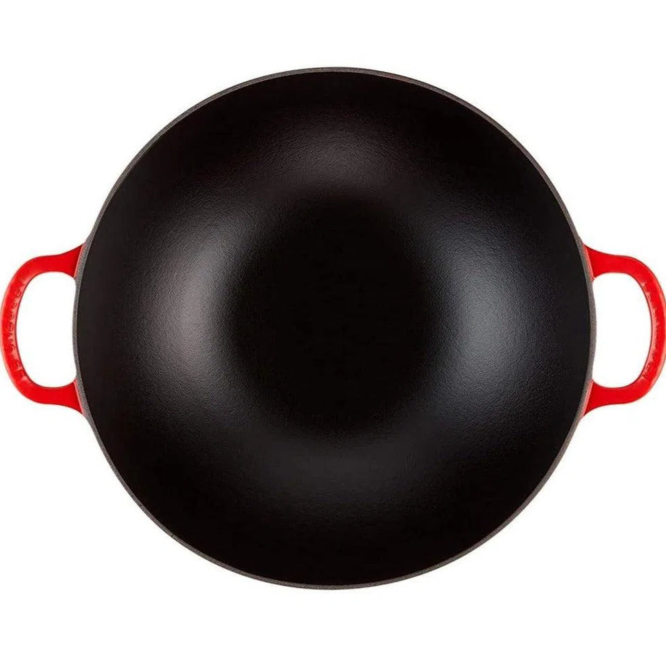 Wok Com Tampa de Vidro Signature Vermelho 32cm Le Creuset