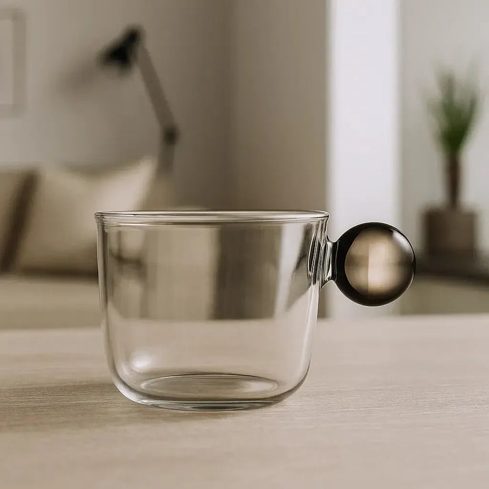 Xícara de Café Vidro com Alça Clear Linha Sintonia 120ml