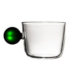 Xícara de Café Vidro com Alça Verde Linha Sintonia 120ml