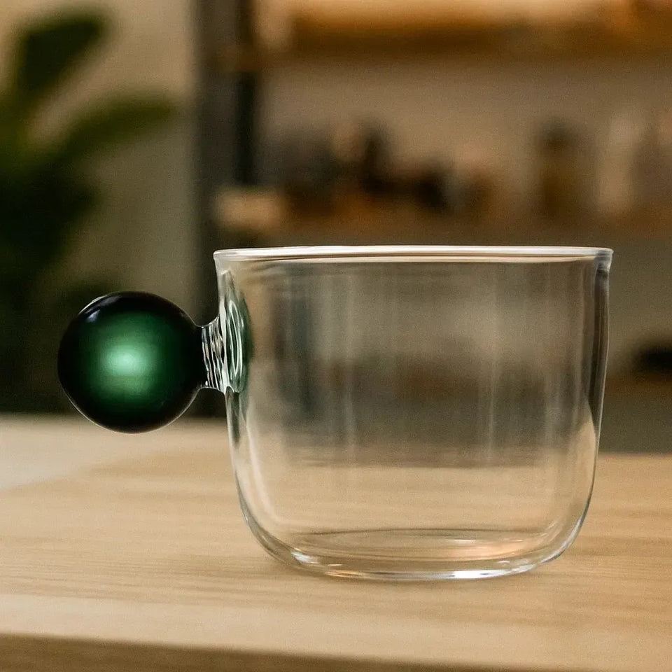 Xícara de Café Vidro com Alça Verde Linha Sintonia 120ml