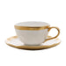 Xícara de Café com Pires Porcelana Dubai Branco/Dourado 90ml