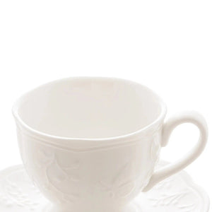 Xícara de Chá com Pires Porcelana New Bone Butterfly Flower 200ml