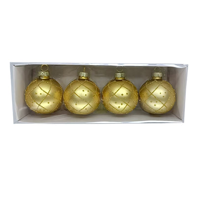 Conjunto 4 Marcadores de Lugar Vidro Dourado