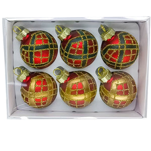 Conjunto 6 Marcadores de Lugar Vidro Vermelho Verde e Dourado