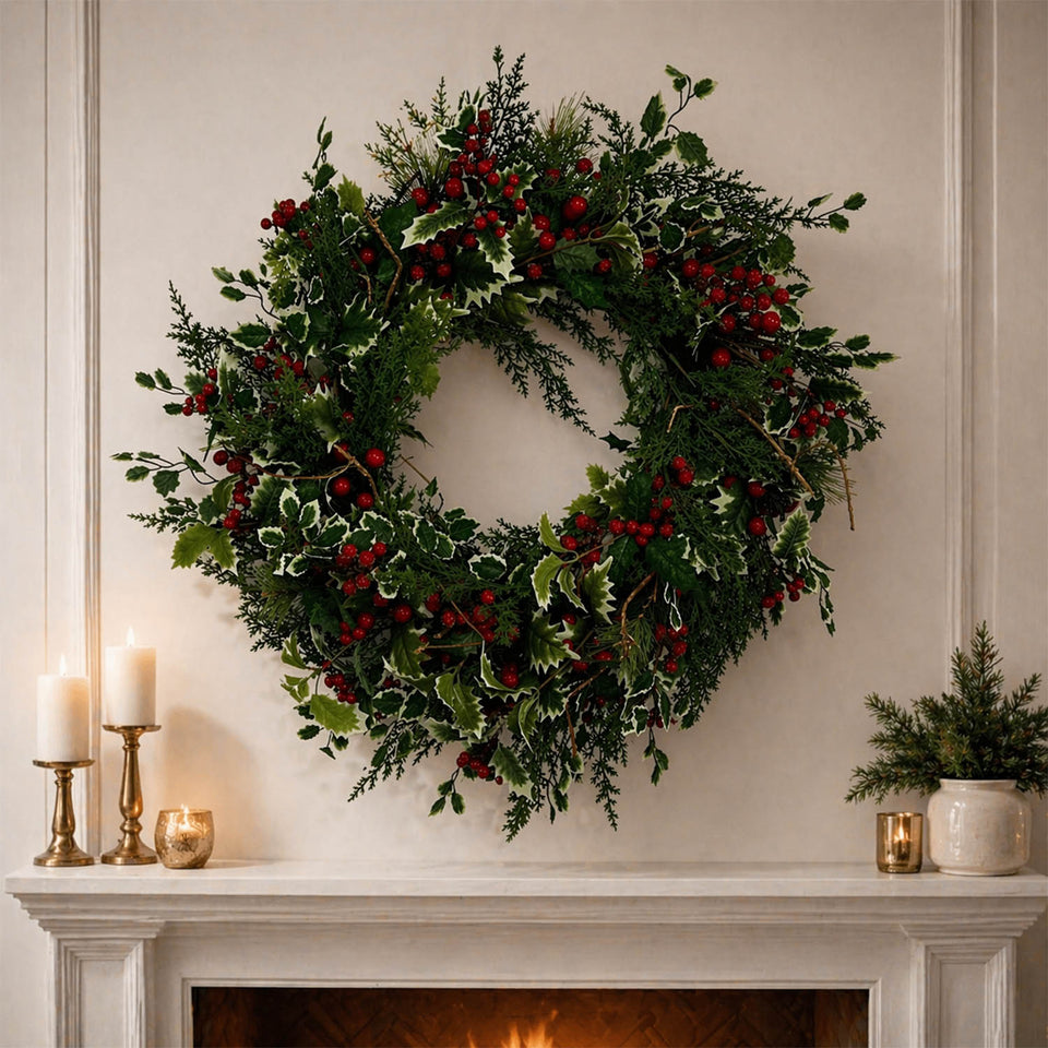 Guirlanda Decorativa Natal Verde e Vermelha 70cm