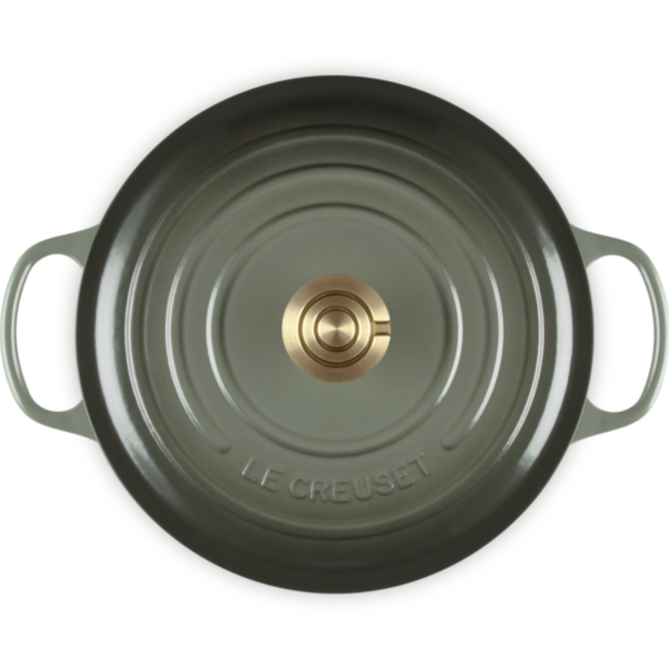 Panela Le Creuset Redonda Signature Thyme com Pegador Light Gold 4,2L 24cm