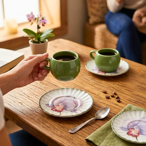 PRÉ-VENDA: Jogo 6 Xícaras de Café com Pires Cerâmica  Eden Scalla