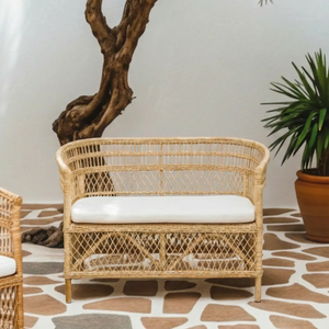 Sofá 2 Lugares Pitrit Rattan Bahali 120x65x82cm