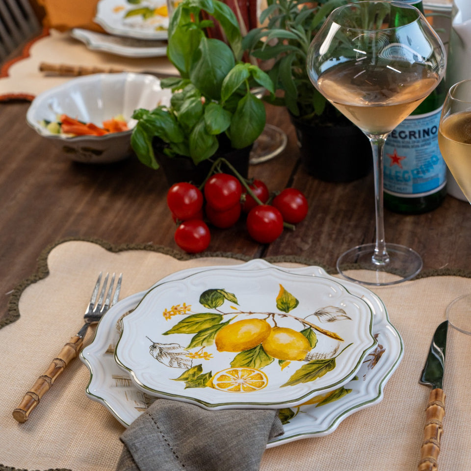 Kit Pratos Rasos + Sobremesa Cerâmica Toscana Scalla (24 peças)