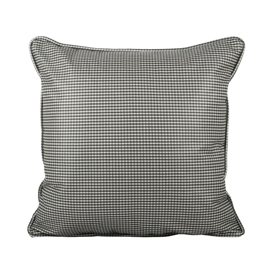 Almofada Linho 52X52 Estampa Mini Xadrez Verde Com Cordão