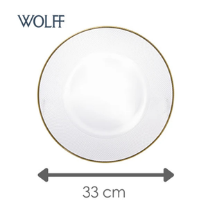 Sousplat Cristal Thin Edge Fio Ouro 33cm Wolff