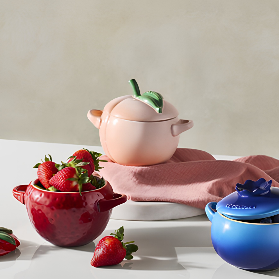 PRÉ-VENDA: Cocotte Cerâmica Pêssego Peche Fruits 580ml Le Creuset