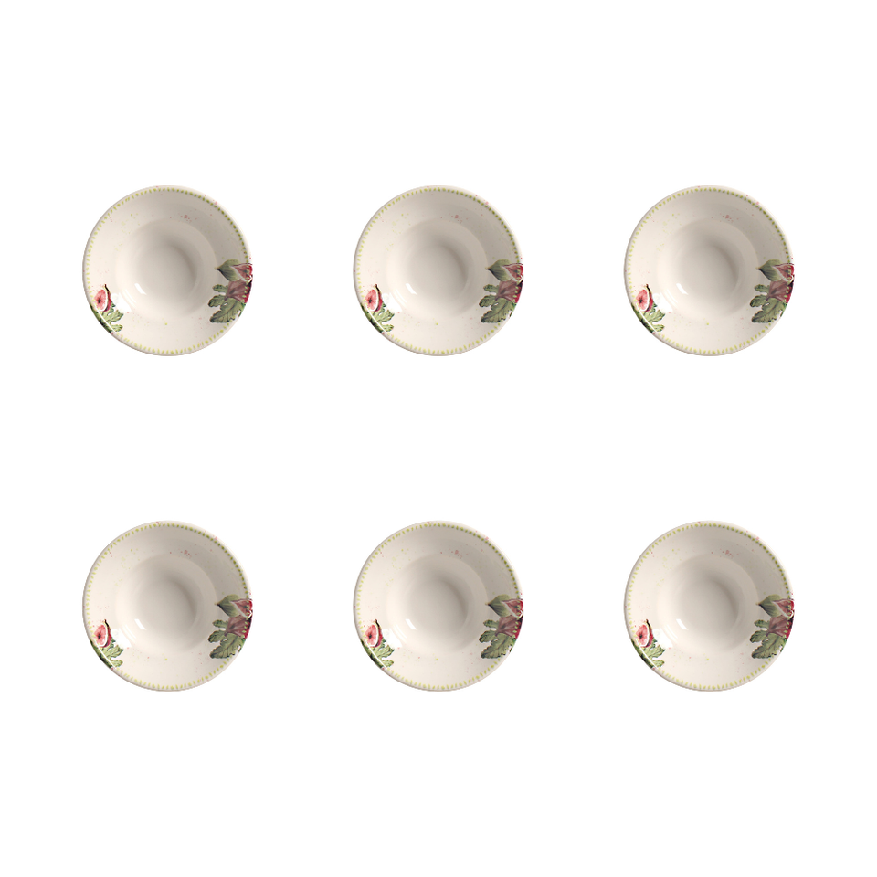 Jogo 6 Mini Bowls Cerâmica Les Figues 150ml 15,5cm Scalla