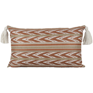 Almofada Linho 35X58 Ikat Terracota Tassel