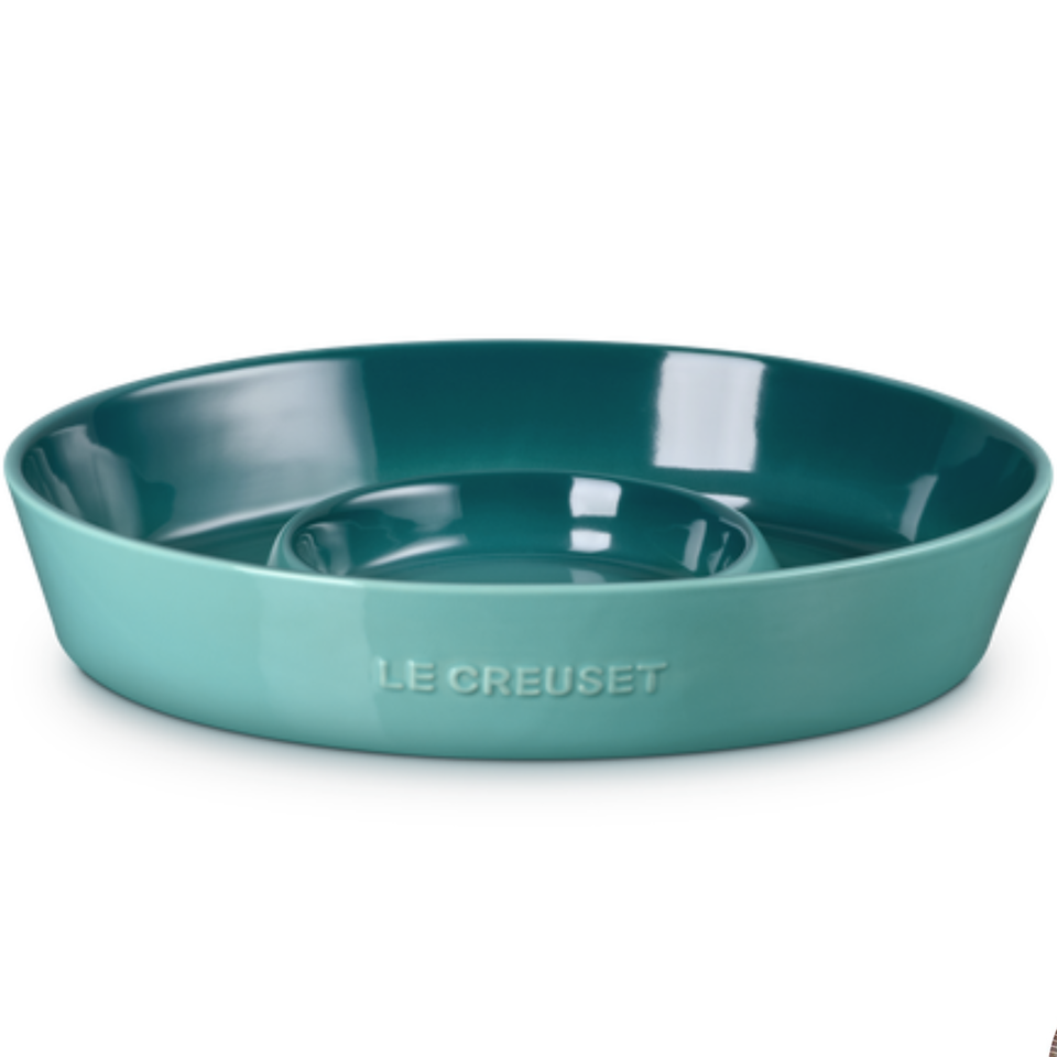 Prato para Aperitivo Cerâmica Signature 34cm Bleu Riviera Le Creuset