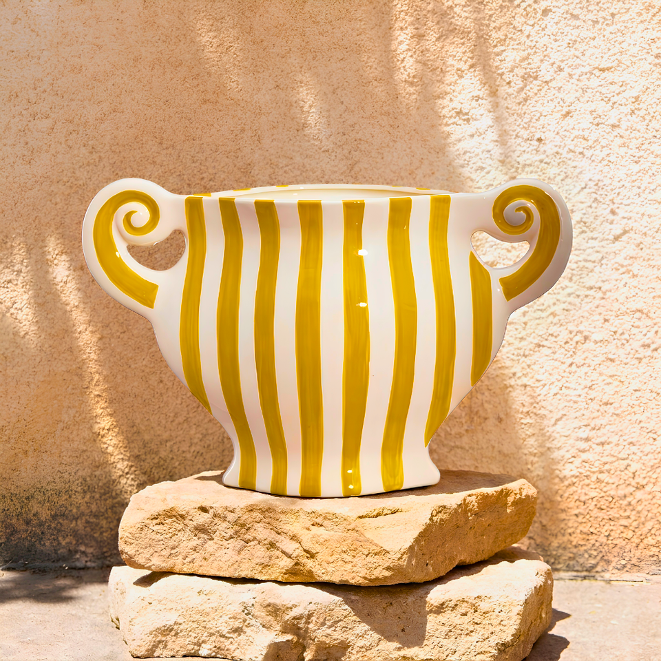 Vaso Grecco  Amarelo Spirale