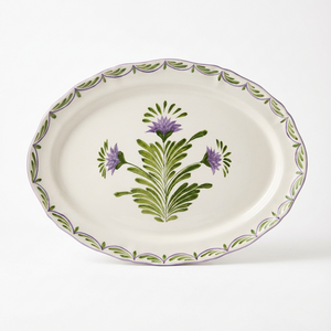 Travessa Provence Rasa Cerâmica Grande Flor de Alcachofra